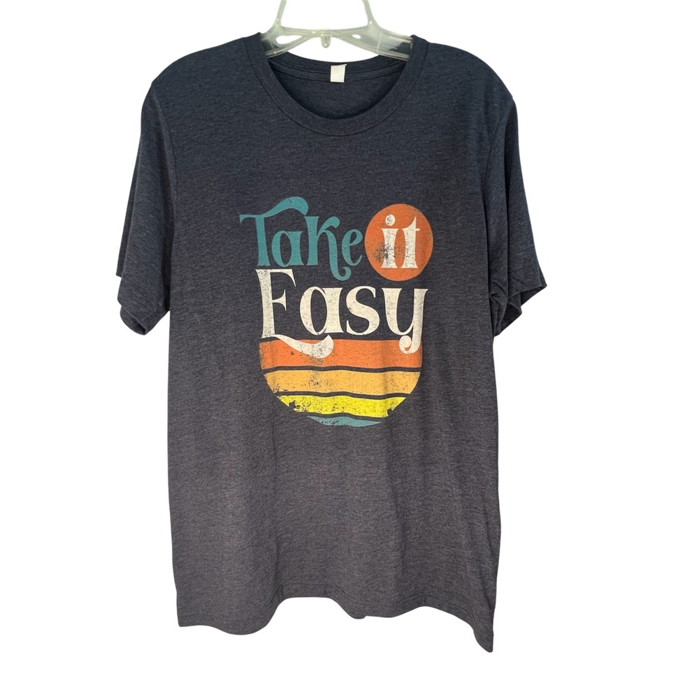 Distressed Take It Easy Tee Shirt-Size Large